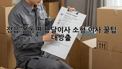 정읍 옹동면 용달이사🚚 소형 이사, 꿀팁 대방출🍯